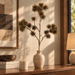 Artificial Brown Seed Head Branch