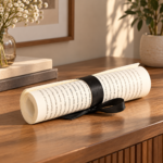 Cream Plant Fibre Decorative Scroll with Black Tie