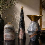 Stone and Copper Sculptural Accent