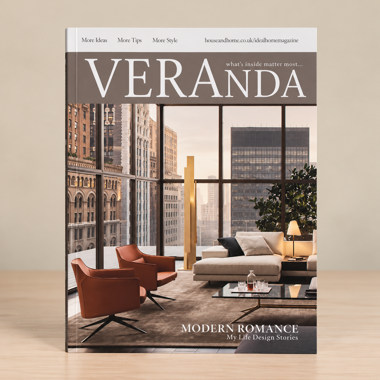 Grey Veranda Interior Slim Decorative Book