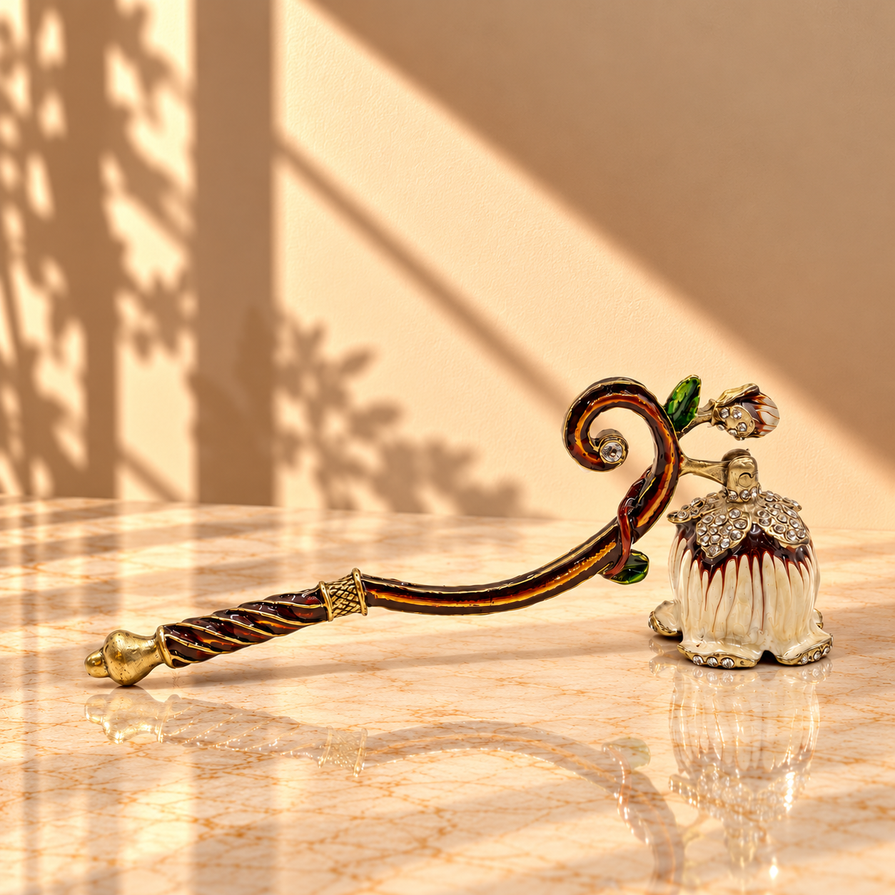 Brass Candle Snuffer with Lily Bell