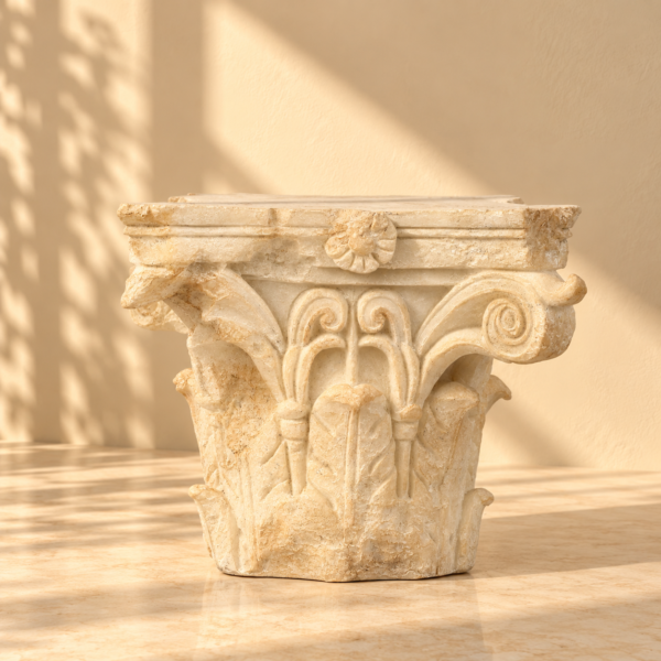 Corinthian Capital Fragment Sculpture
