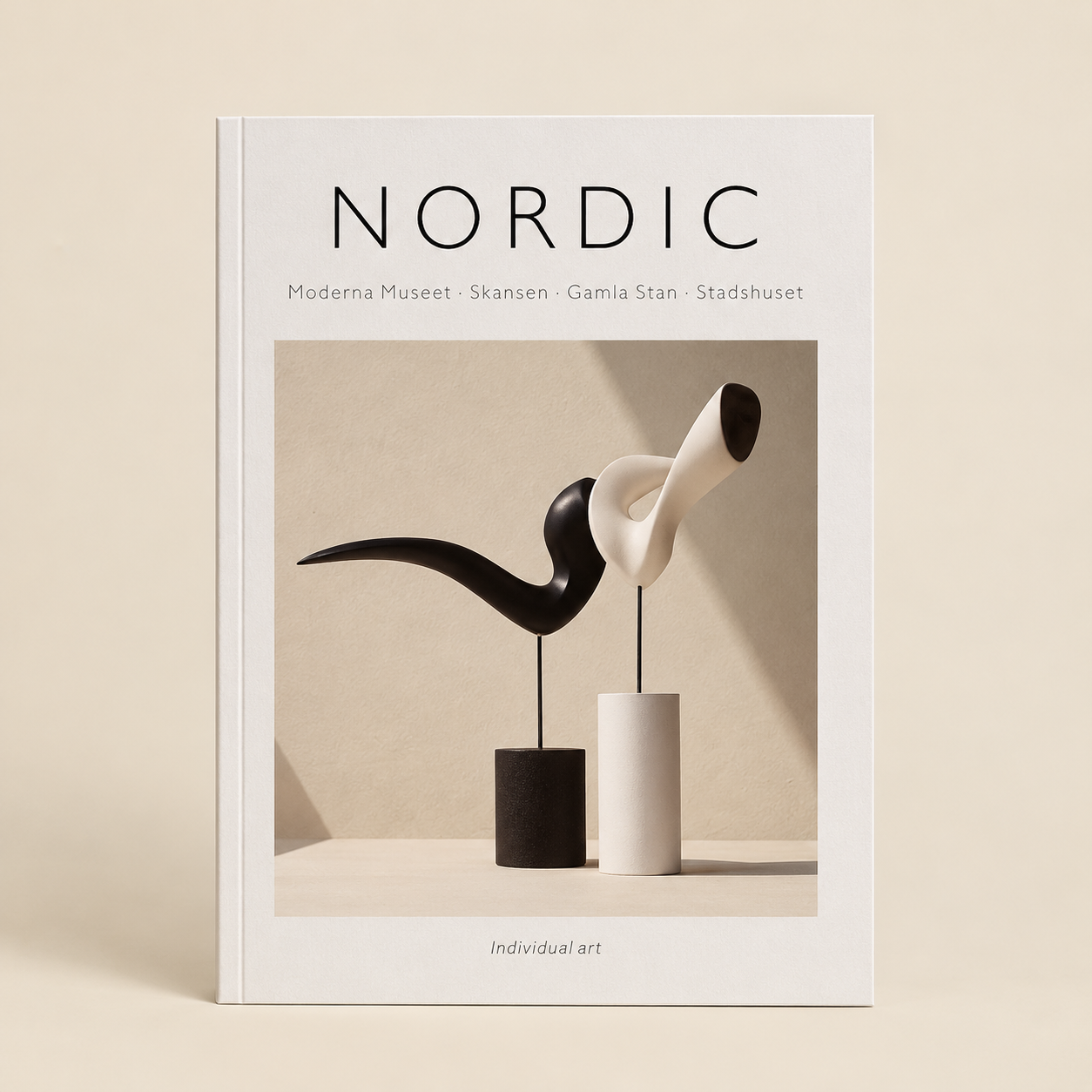 Nordic Sculpture Black and White Decorative Book