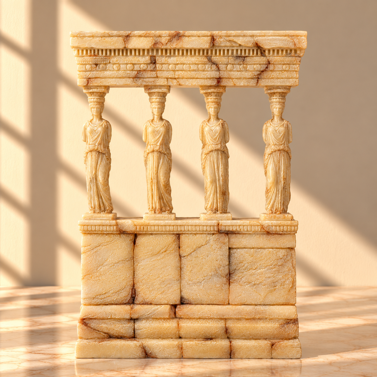 Caryatid Temple Facade Stone Resin Sculpture