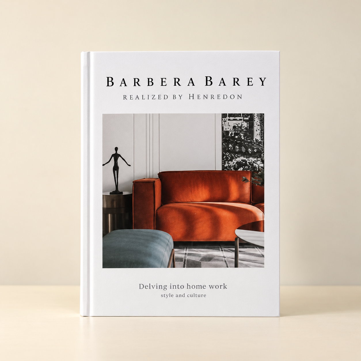 Rust Sofa Interior Hardcover Decorative Book