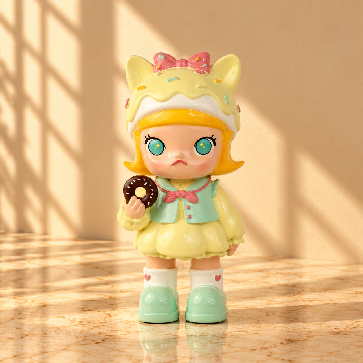 Cat Hood Girl with Donut Resin Collectible Figure