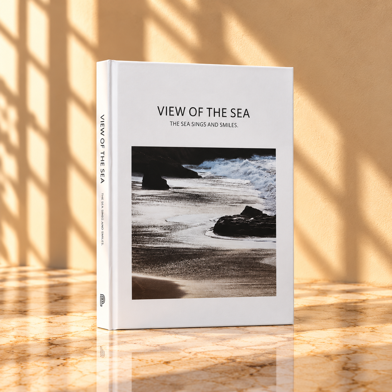 Coastal Waves Black and White Decorative Book