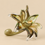 Handmade Green Glass Lily Sculpture