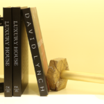 Gold Metal and Marble Geometric Bookends