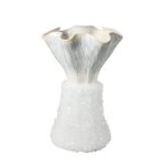 White Ruffle Handmade Glass Vase