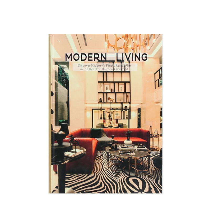 Red Library Interior Hardcover Decorative Book