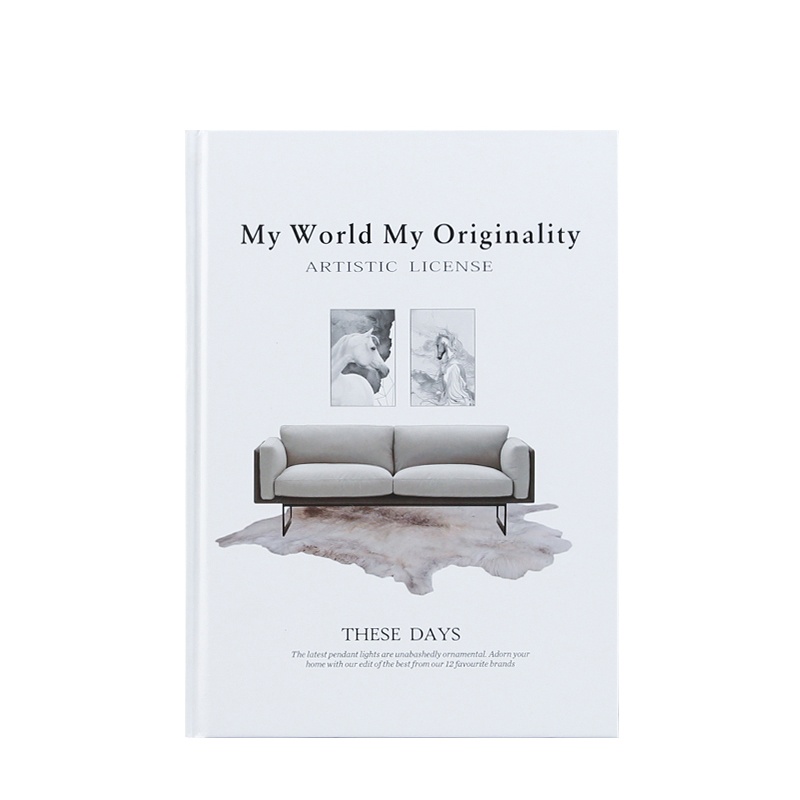 White Sofa Sketch Hardcover Decorative Book