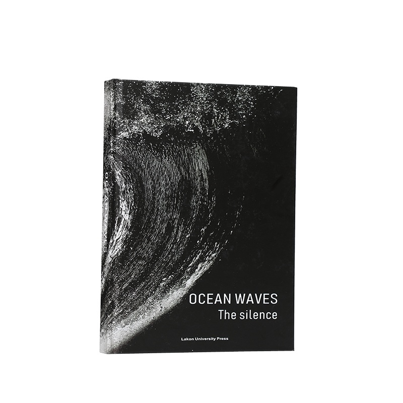 Ocean Wave Black Decorative Book