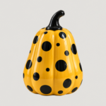 Yellow Polka Dot Pumpkin Sculpture