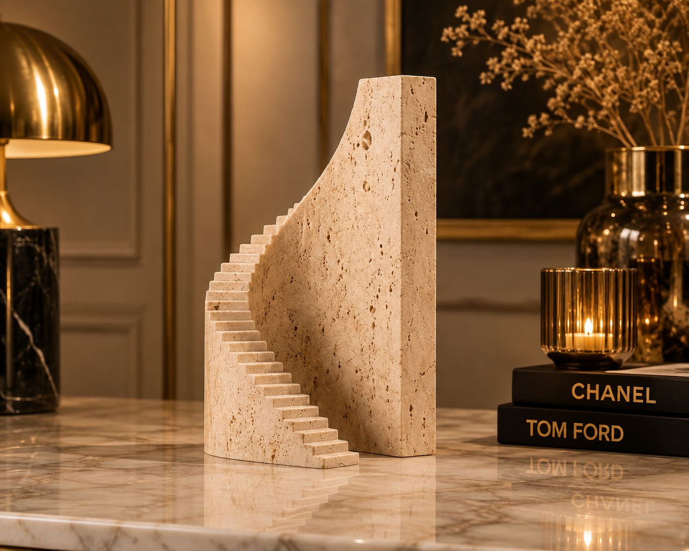Natural Marble Staircase Arch Sculpture