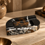 Black Exotic Stone Valet Tray with Gold Veining