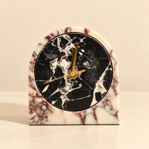 Arched Bulgari Marble Table Clock