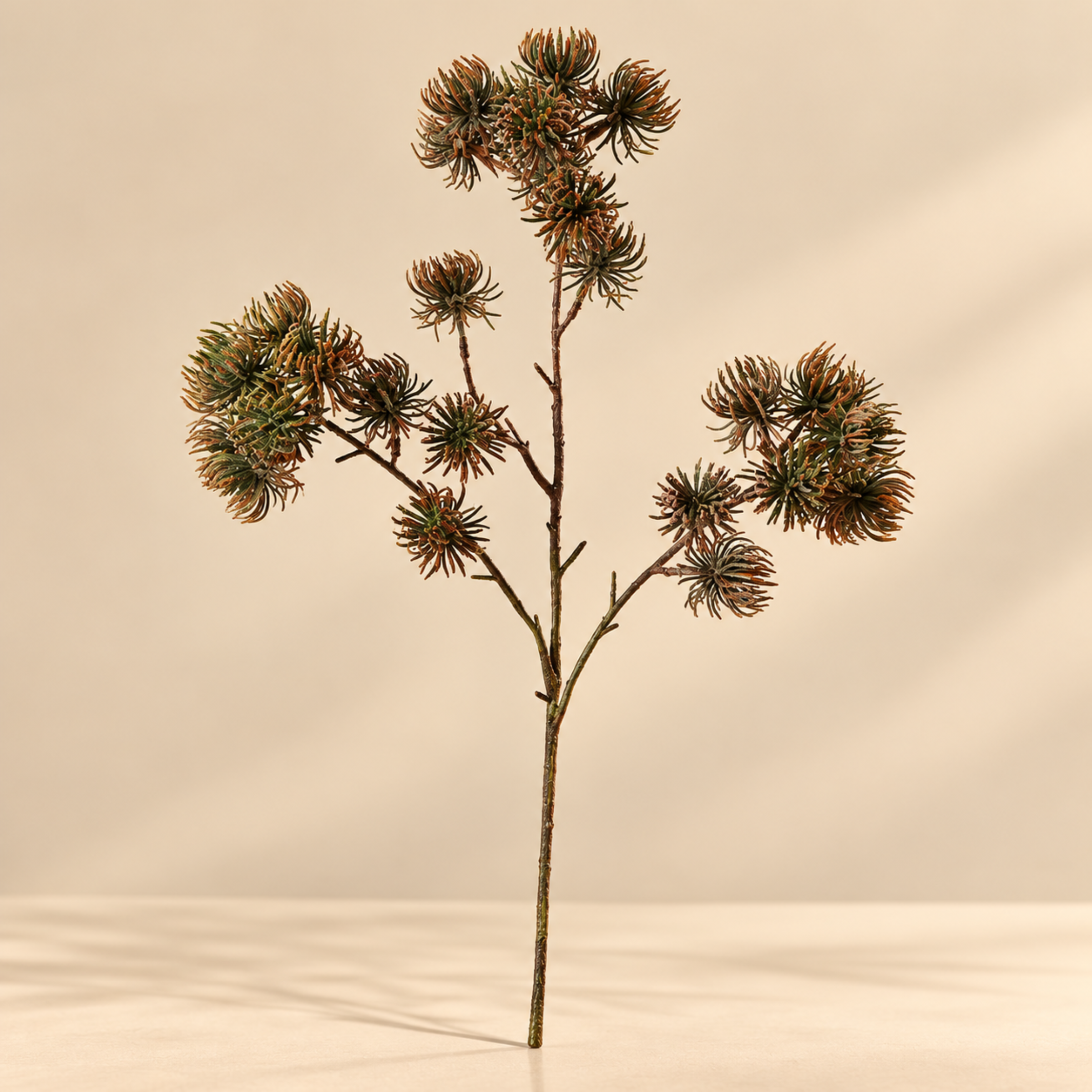 Artificial Brown Seed Head Branch
