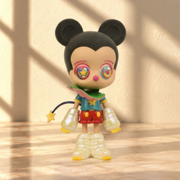 Flocked Mouse-Ear Art Toy Figure with Star Wand