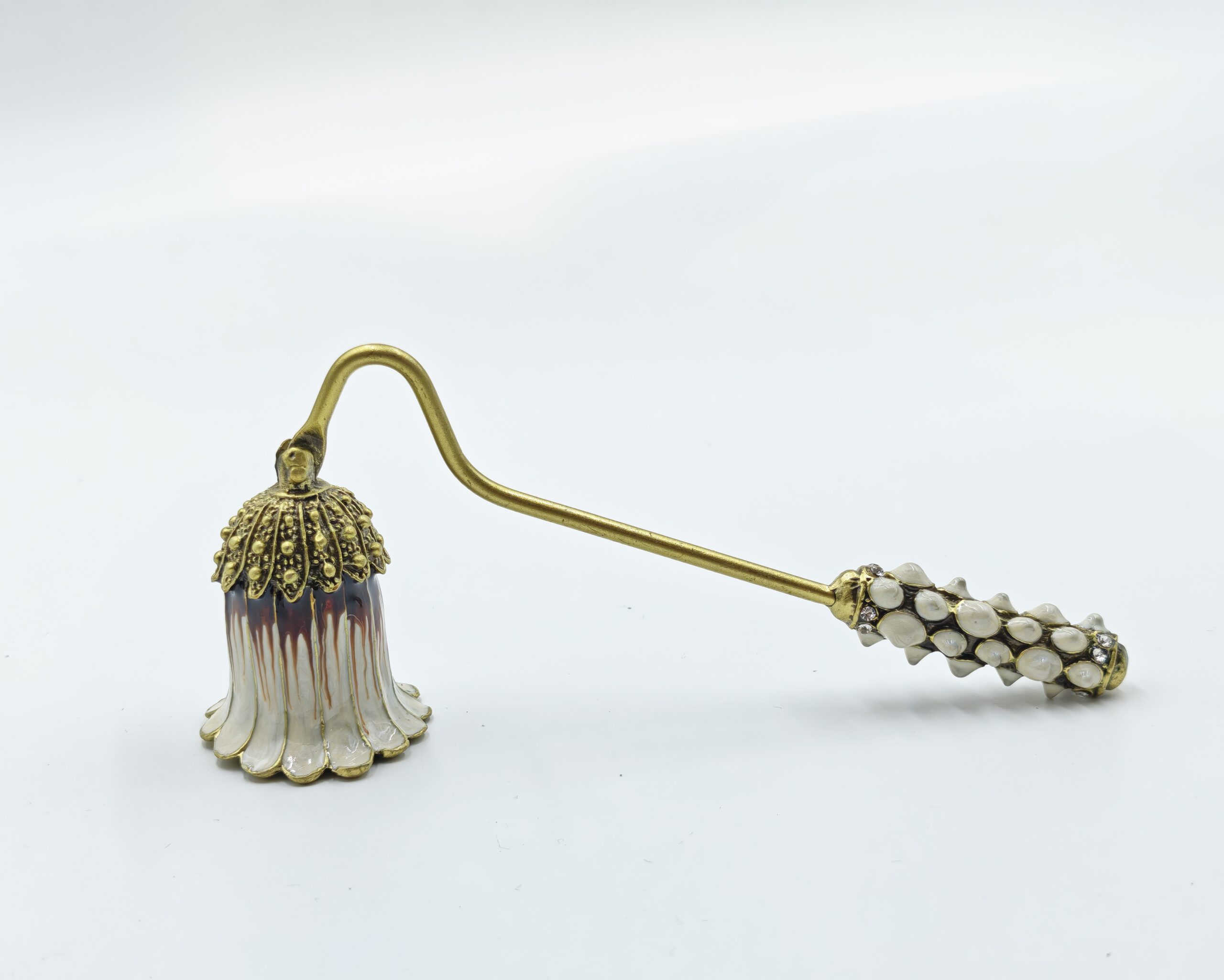 Ivory Flower Bell Brass Candle Snuffer