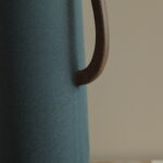 Two-Tone Ceramic Vase with Wooden Handles