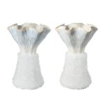 White Ruffle Handmade Glass Vase