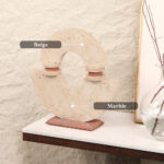 Travertine Ring Sculpture with Rose Accent