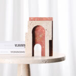 Travertine and Red Marble Arch Sculpture