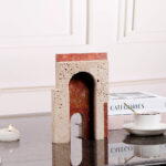 Travertine and Red Marble Arch Sculpture