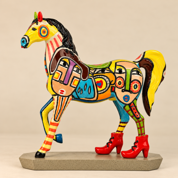 Hand-Painted Pop Art Horse Statue