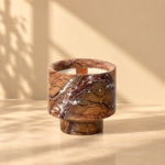 Brown Veined Natural Stone Scented Candle
