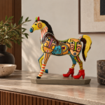 Hand-Painted Pop Art Horse Statue