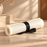 Cream Plant Fibre Decorative Scroll with Black Tie