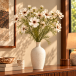 Artificial Ivory and Blush Flower Branch