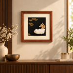Framed Gold-Tone Copper Squirrel on Crystal Wall Art