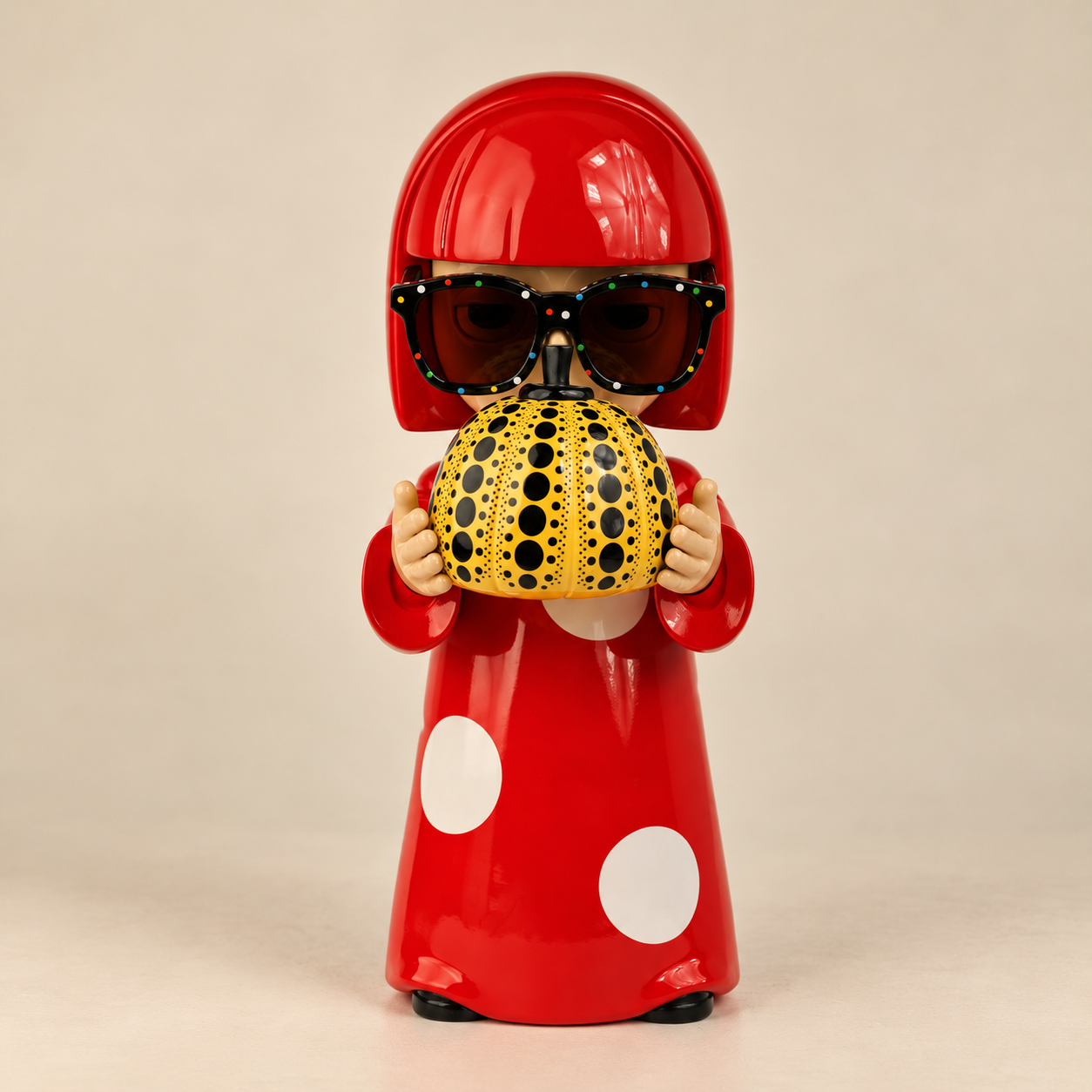 Red Polka Dot Pop Art Resin Figurine