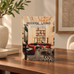 Red Library Interior Hardcover Decorative Book