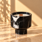 Black Veined Natural Stone Scented Candle