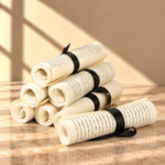 Cream Plant Fibre Decorative Scroll with Black Tie