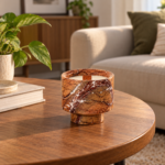 Brown Veined Natural Stone Scented Candle