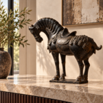 Tang Dynasty Style Black Horse Statue