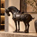Tang Dynasty Style Black Horse Statue