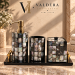 Mother of Pearl Four-Piece Bathroom Set