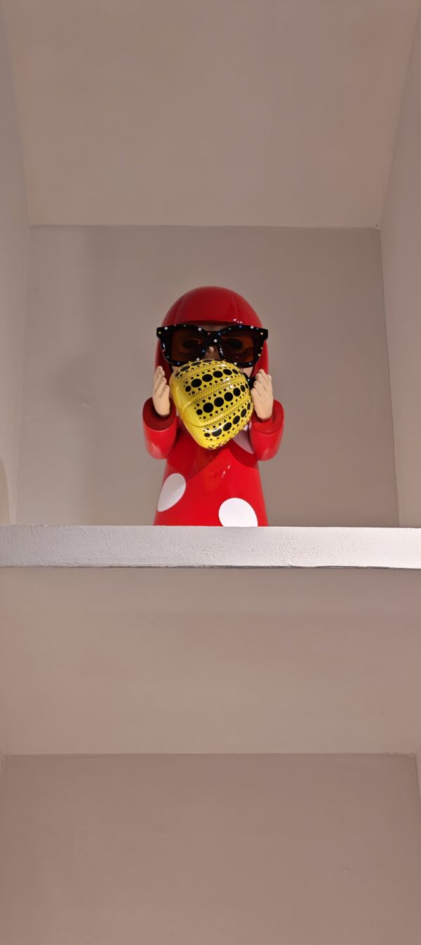 Red Polka Dot Pop Art Resin Figurine