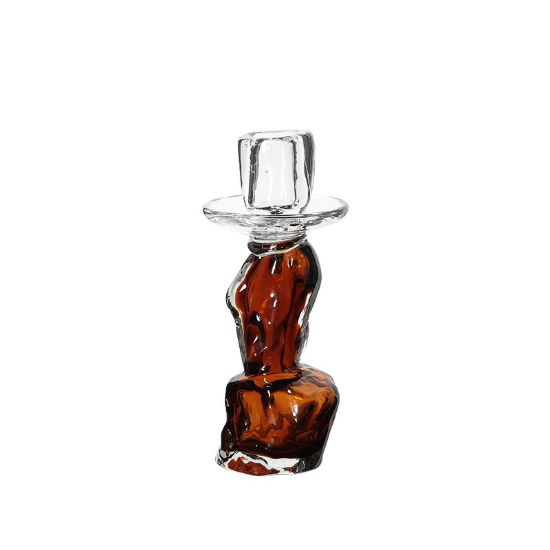 Twisted Handmade Glass Taper Candle Holder