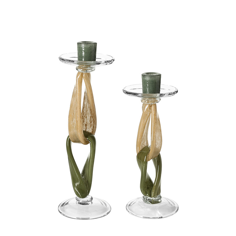 Looped Handmade Glass Taper Candle Holder