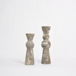 Silver Grey Travertine Candle Column