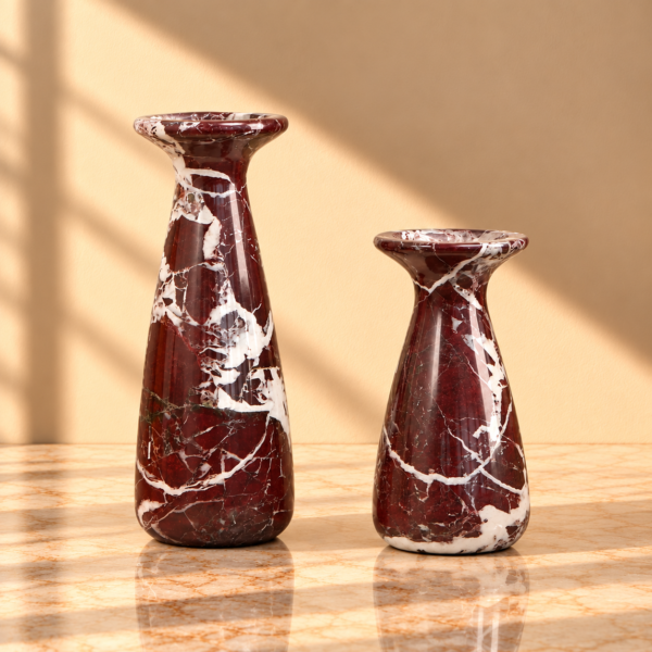 Burgundy Marble Candle Holder