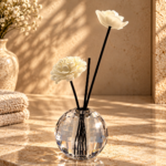 Smoky Grey Faceted Crystal Glass Bathroom Set