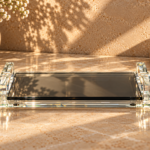 Smoky Grey Faceted Crystal Glass Bathroom Set